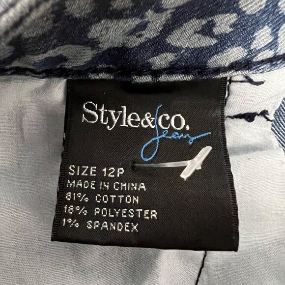 Style & Co Women’s Cheetah Print Cropped Jeans Blue/Gray Size 12 Petite - Picture 9 of 9